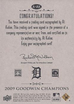 2009 Upper Deck Goodwin Champions - Autographs #A-AK Al Kaline Back