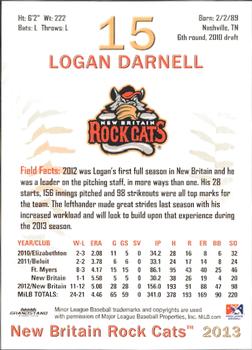 2013 Grandstand New Britain Rock Cats #NNO Logan Darnell Back