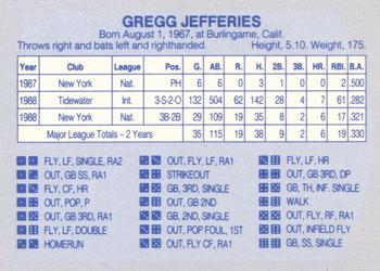 1989 Grand Slam Dice Game Gray (unlicensed) #NNO Gregg Jefferies Back