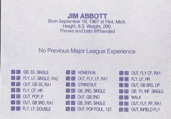 1989 Grand Slam Dice Game Light Blue (unlicensed) #NNO Jim Abbott Back