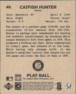 2003 Upper Deck Play Ball - 1941 Series #49 Catfish Hunter Back