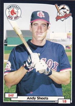 2000 Blueline Q-Cards Pawtucket Red Sox #23 Andy Sheets Front