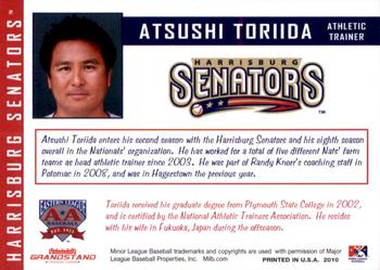 2010 Grandstand Harrisburg Senators #27 Atsushi Toriida Back