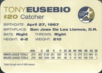 1999 Nabisco / Albertson's Houston Astros #NNO Tony Eusebio Back