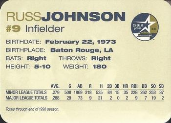 1999 Nabisco / Albertson's Houston Astros #NNO Russ Johnson Back