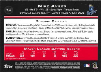 2009 Bowman Chrome #94 Mike Aviles Back