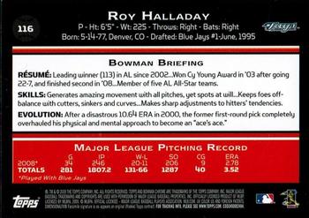2009 Bowman Chrome #116 Roy Halladay Back