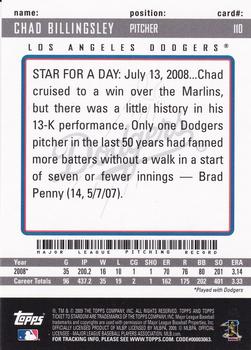 2009 Topps Ticket to Stardom #110 Chad Billingsley Back