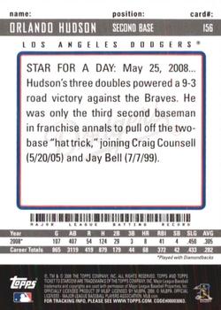 2009 Topps Ticket to Stardom #156 Orlando Hudson Back