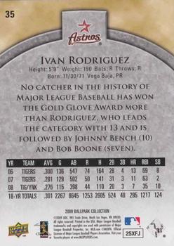 2009 Upper Deck Ballpark Collection #35 Ivan Rodriguez Back