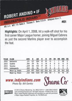 2014 Choice Indianapolis Indians #1 Robert Andino Back