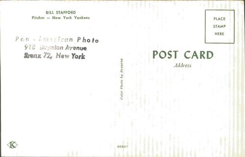 1964-68 Requena Pan American Photo Postcards #NNO Bill Stafford Back
