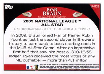 2009 Topps Updates & Highlights #UH123 Ryan Braun Back
