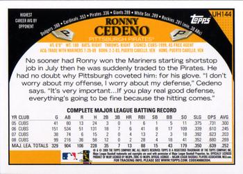 2009 Topps Updates & Highlights #UH144 Ronny Cedeno Back