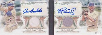2014 Topps Allen & Ginter - Book Cards Dual #AGBC-JR R.A. Dickey / Jose Bautista Front