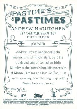 2014 Topps Allen & Ginter - Pastime's Pastimes #PP-AM Andrew McCutchen Back