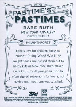 2014 Topps Allen & Ginter - Pastime's Pastimes #PP-BR Babe Ruth Back
