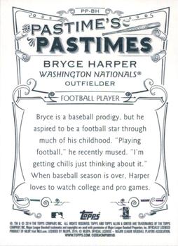 2014 Topps Allen & Ginter - Pastime's Pastimes #PP-BH Bryce Harper Back