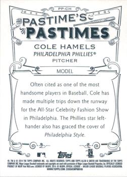 2014 Topps Allen & Ginter - Pastime's Pastimes #PP-CH Cole Hamels Back