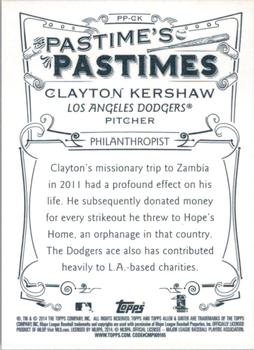 2014 Topps Allen & Ginter - Pastime's Pastimes #PP-CK Clayton Kershaw Back