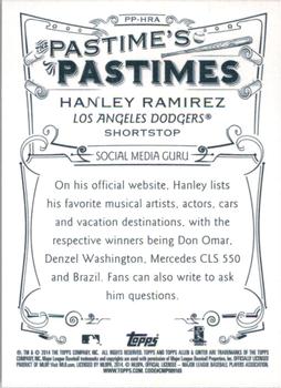 2014 Topps Allen & Ginter - Pastime's Pastimes #PP-HRA Hanley Ramirez Back