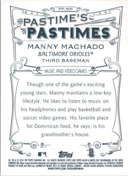 2014 Topps Allen & Ginter - Pastime's Pastimes #PP-MM Manny Machado Back