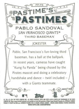 2014 Topps Allen & Ginter - Pastime's Pastimes #PP-PS Pablo Sandoval Back