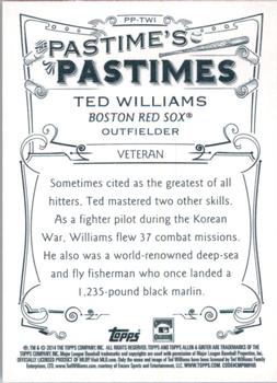 2014 Topps Allen & Ginter - Pastime's Pastimes #PP-TWI Ted Williams Back