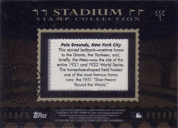 2009 Topps Updates & Highlights - Stadium Stamp Collection #SSC1 Polo Grounds Back