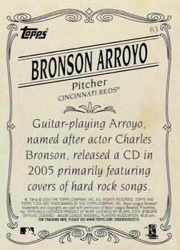2009 Topps 206 #63 Bronson Arroyo Back