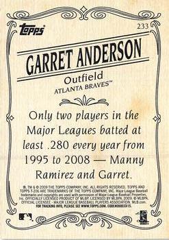 2009 Topps 206 #233 Garret Anderson Back