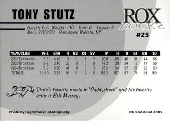 2005 Grandstand Brockton Rox #NNO Tony Stutz Back