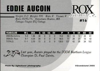 2005 Grandstand Brockton Rox #NNO Eddie Aucoin Back