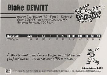 2005 Grandstand Columbus Catfish #NNO Blake DeWitt Back