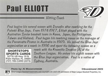 2005 Grandstand Dunedin Blue Jays #NNO Paul Elliott Back