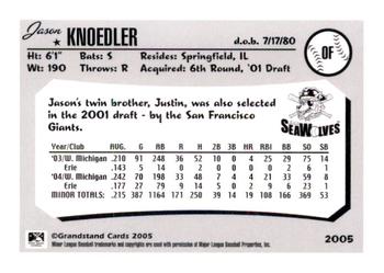 2005 Grandstand Erie SeaWolves #NNO Jason Knoedler Back