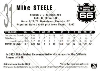 2005 Grandstand Inland Empire 66ers #NNO Mike Steele Back