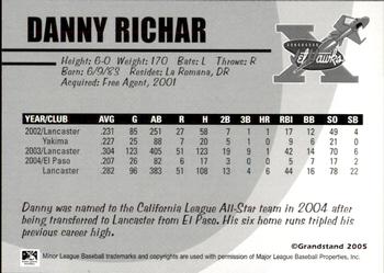 2005 Grandstand Lancaster JetHawks #NNO Danny Richar Back