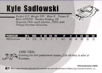 2005 Grandstand New Jersey Cardinals #NNO Kyle Sadlowski Back