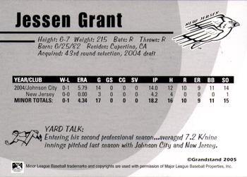 2005 Grandstand New Jersey Cardinals #NNO Jessen Grant Back