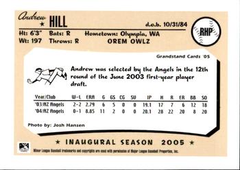 2005 Grandstand Orem Owlz #NNO Andrew Hill Back