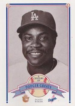 1989 Los Angeles Dodgers Greats Smokey #93 Dusty Baker Front