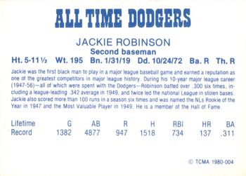 1980 TCMA All Time Brooklyn/Los Angeles Dodgers (Blue Backs) #004 Jackie Robinson Back