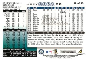 1998 Score Seattle Mariners #10 Joey Cora Back