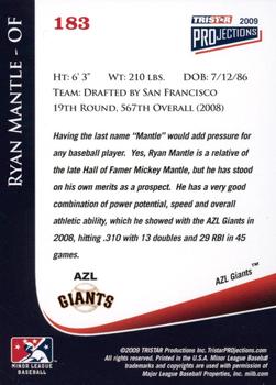 2009 TriStar PROjections #183 Ryan Mantle Back