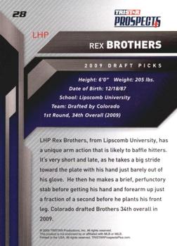 2009 TriStar Prospects Plus #28 Rex Brothers Back