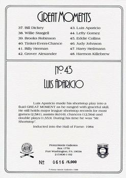 1988 Perez-Steele Great Moments Series 4 #43 Luis Aparicio Back