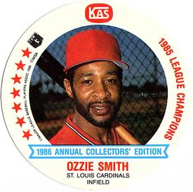 1986 KAS St. Louis Cardinals Discs #7 Ozzie Smith Front