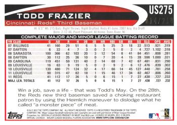 2012 Topps Update - Orange #US275 Todd Frazier Back