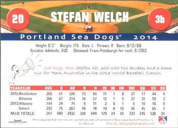2014 Grandstand Portland Sea Dogs #NNO Stefan Welch Back